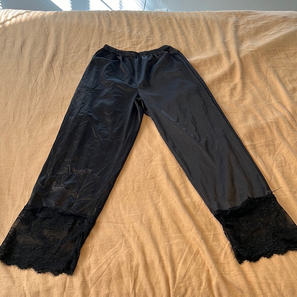 Silk black lace pj bottoms